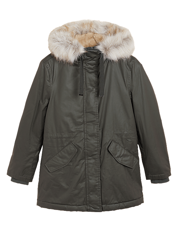 Waxed Stormwear™ Faux Fur Lined Parka Coat