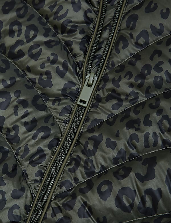 Feather & Down Animal Print Puffer Jacket