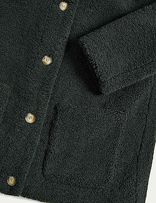 Teddy Textured Collared Jacket