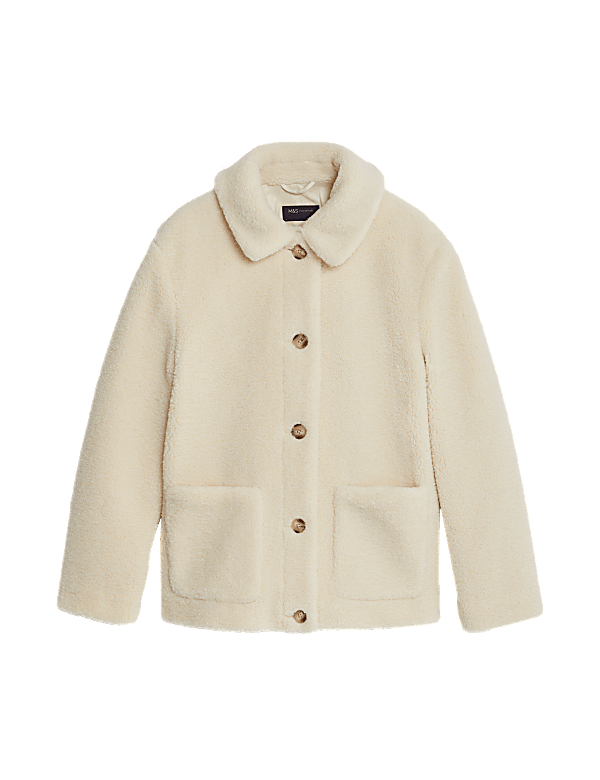 Buy Teddy Textured Collared Jacket at Marks Spencer