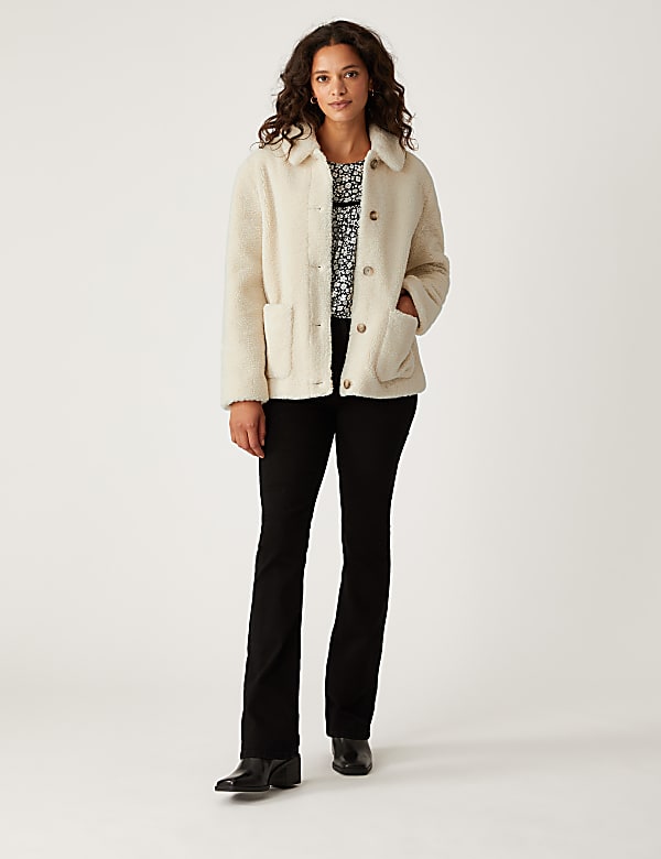 Teddy Textured Collared Jacket