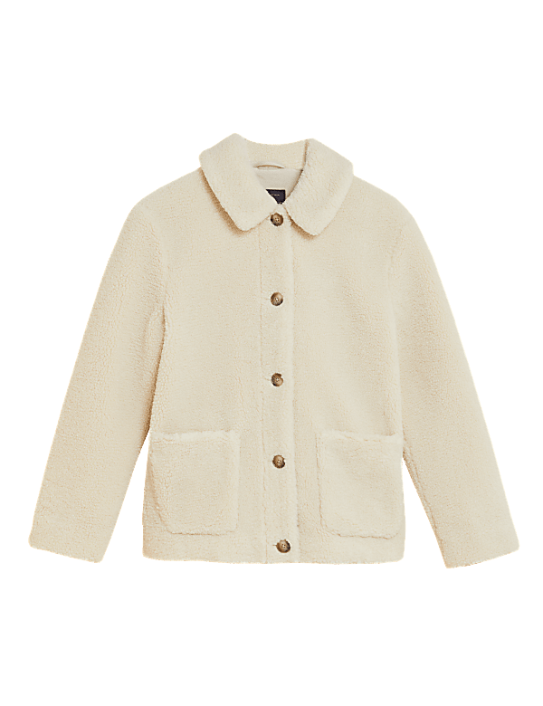 Teddy Textured Collared Jacket