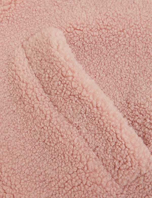 Teddy Textured Hooded Bomber Jacket