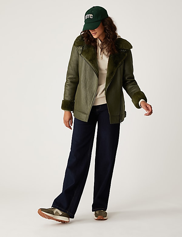 Faux Shearling Aviator Jacket