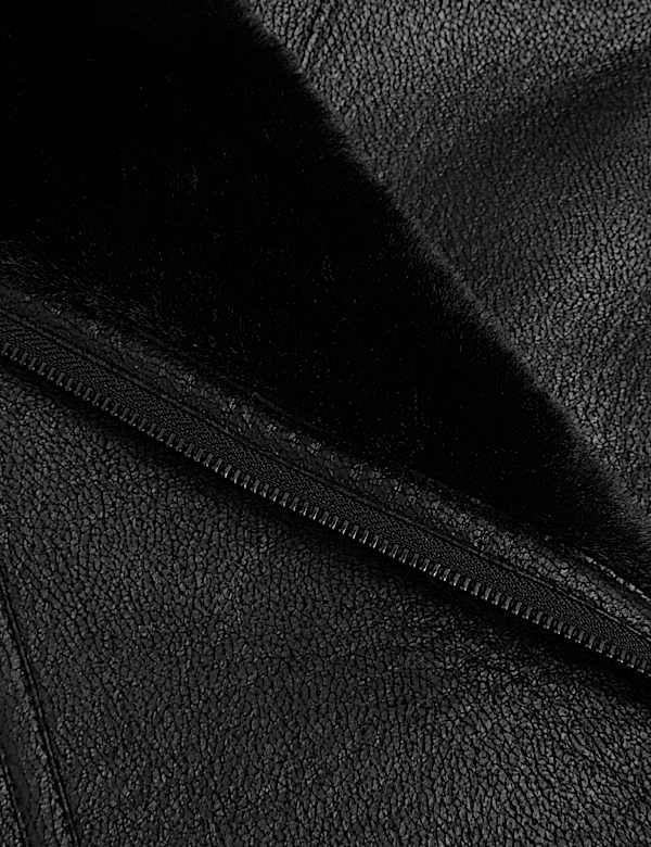 Faux Shearling Aviator Jacket
