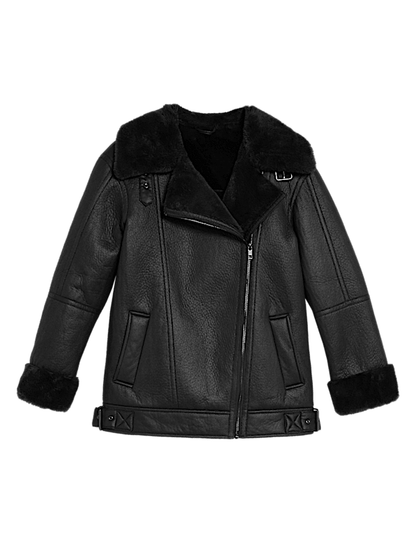 Faux Shearling Aviator Jacket