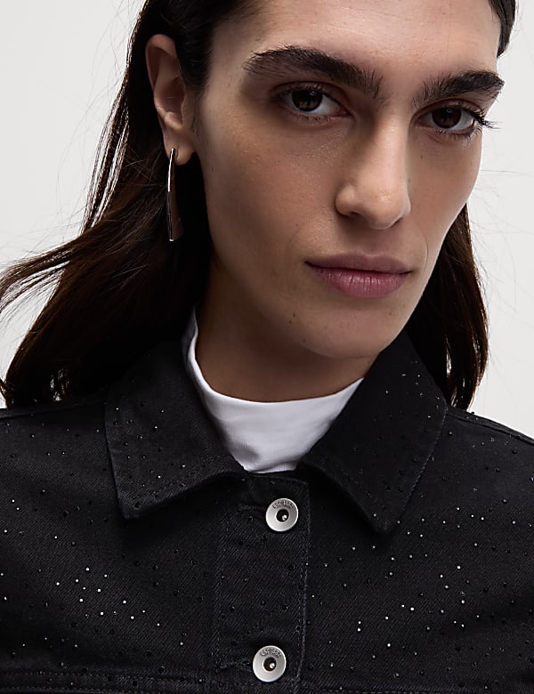 Denim Diamante Trucker Jacket