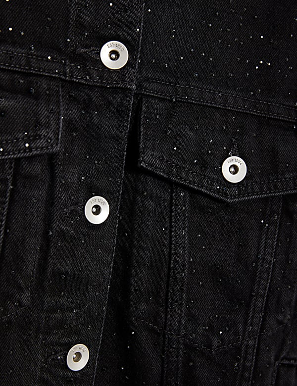 Denim Diamante Trucker Jacket