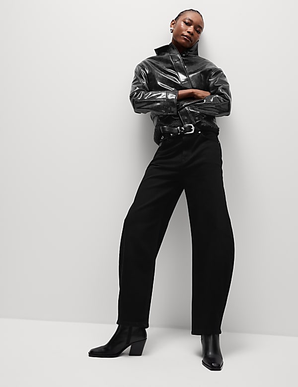 Faux Leather High Shine Jacket
