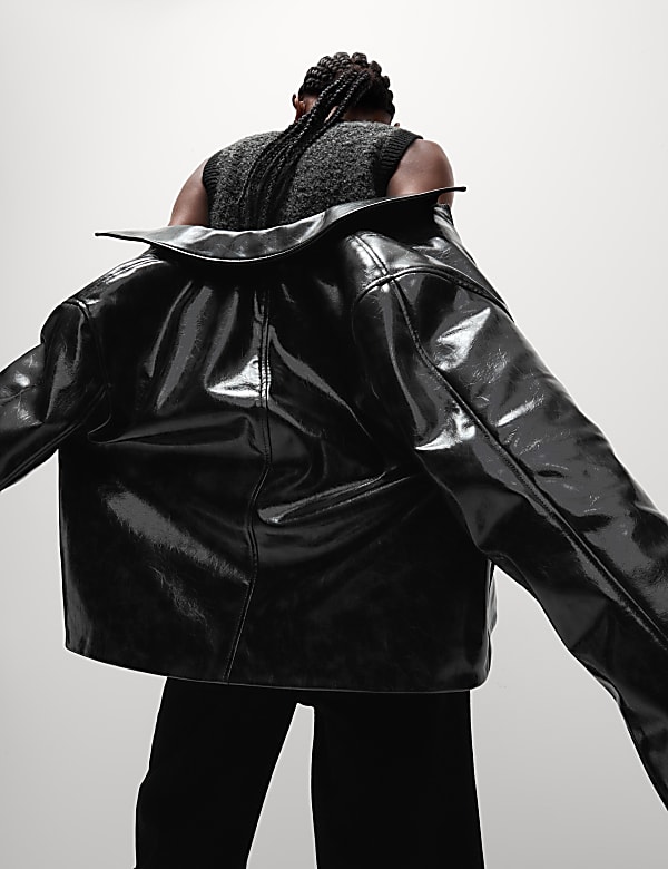 Faux Leather High Shine Jacket
