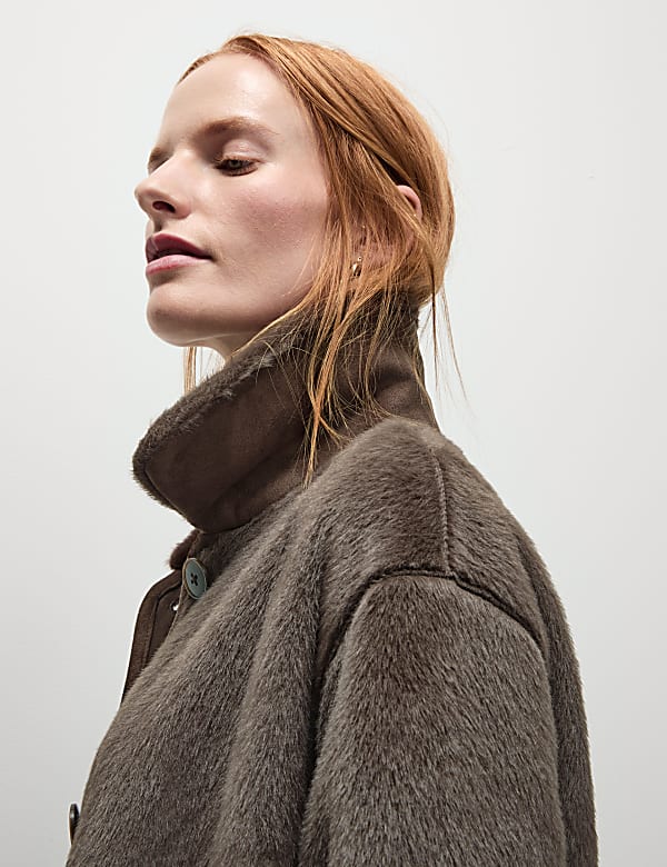 Faux Fur Longline Coat