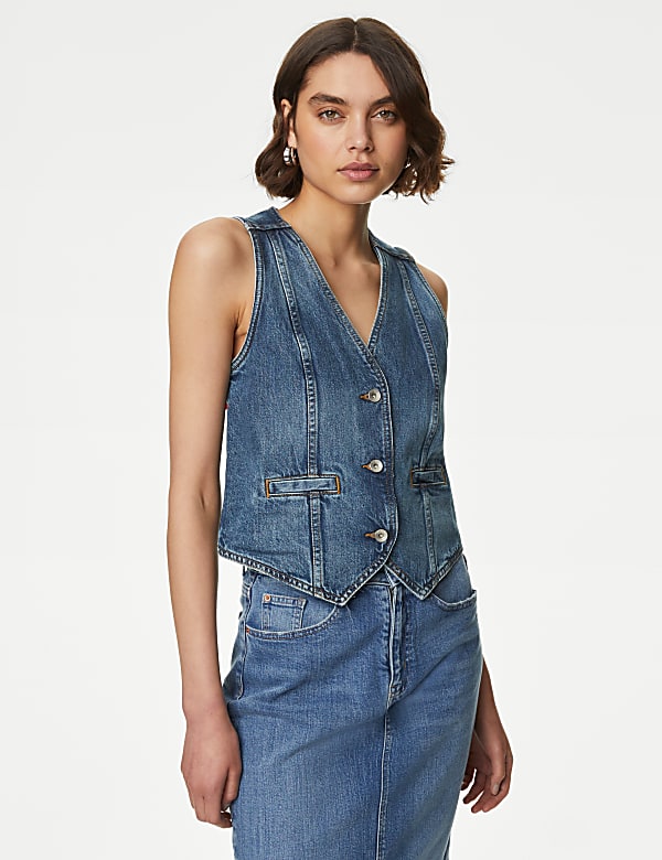 Denim waistcoat womens india sale