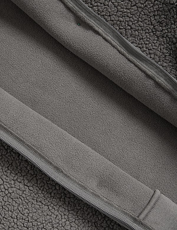 ז'קט קל משקל מבד דמוי צמר עם צווארון נשפך - IL