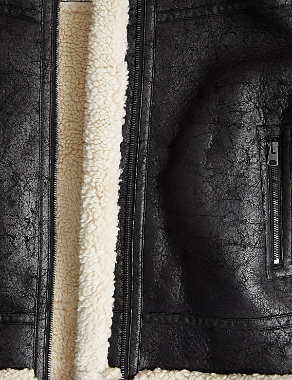 Faux Shearling Aviator Jacket