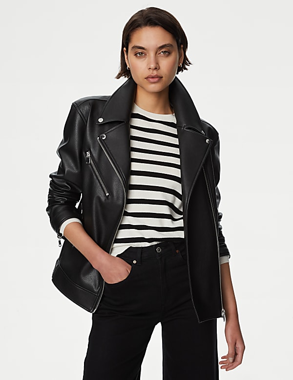 Chaqueta biker imitacion de piel estilo girlfriend