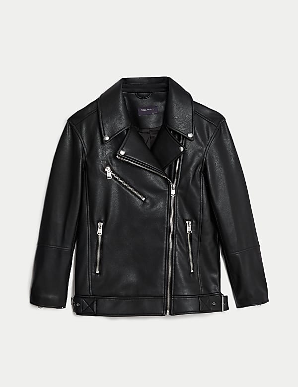 Faux Leather Girlfriend Biker Jacket - JP
