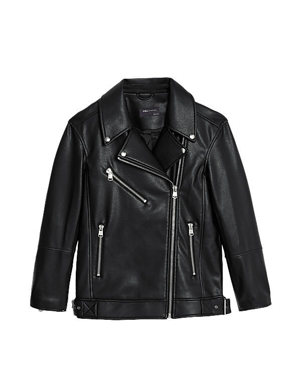 Faux Leather Girlfriend Biker Jacket