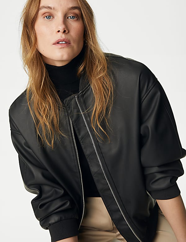 Black smart bomber jacket online