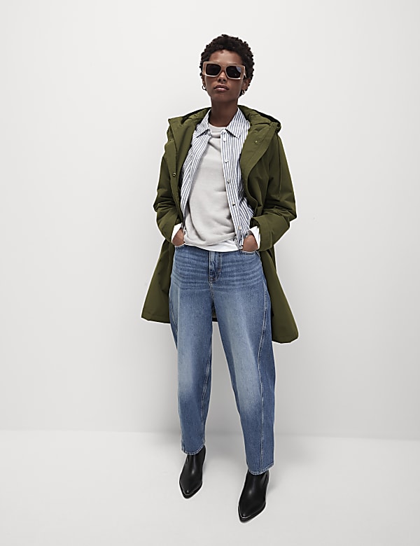 Khaki raincoat with hood shop