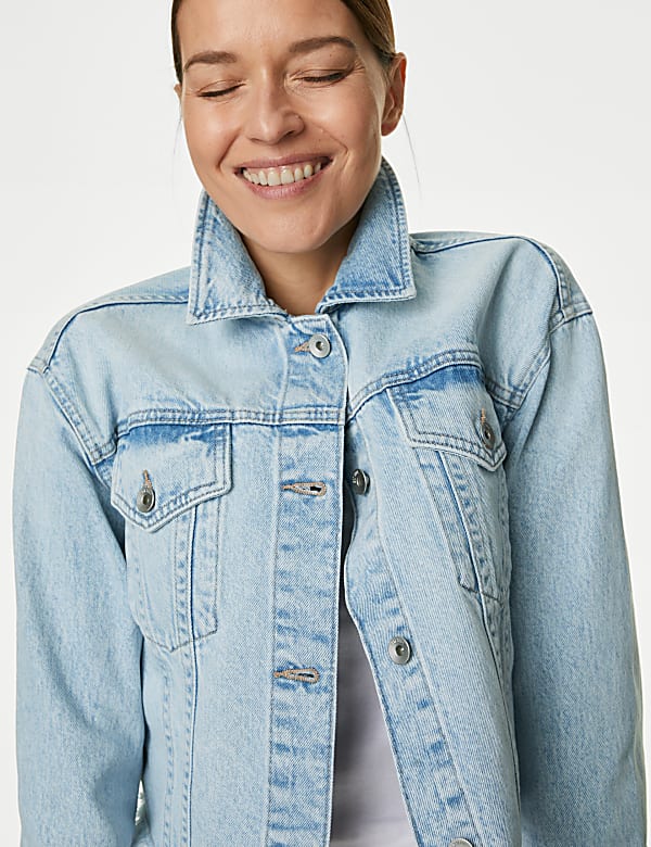 Distressed denim crop jacket online