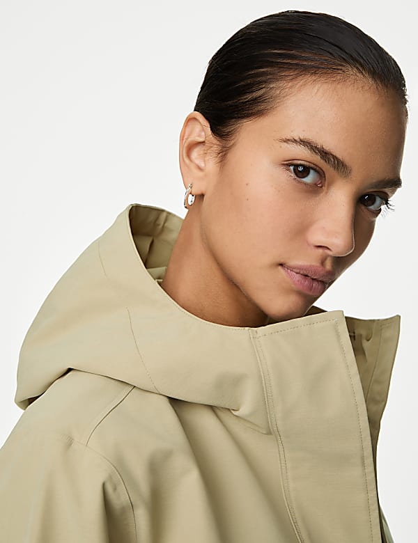 Stormwear Hooded Rain Jacket with Cotton HUNTER GREEN Jackets M S AT