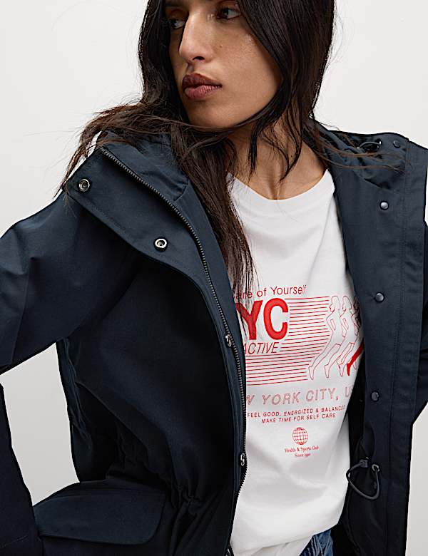 Imperméable en coton à capuche, doté de la technologie Stormwear™ - FR