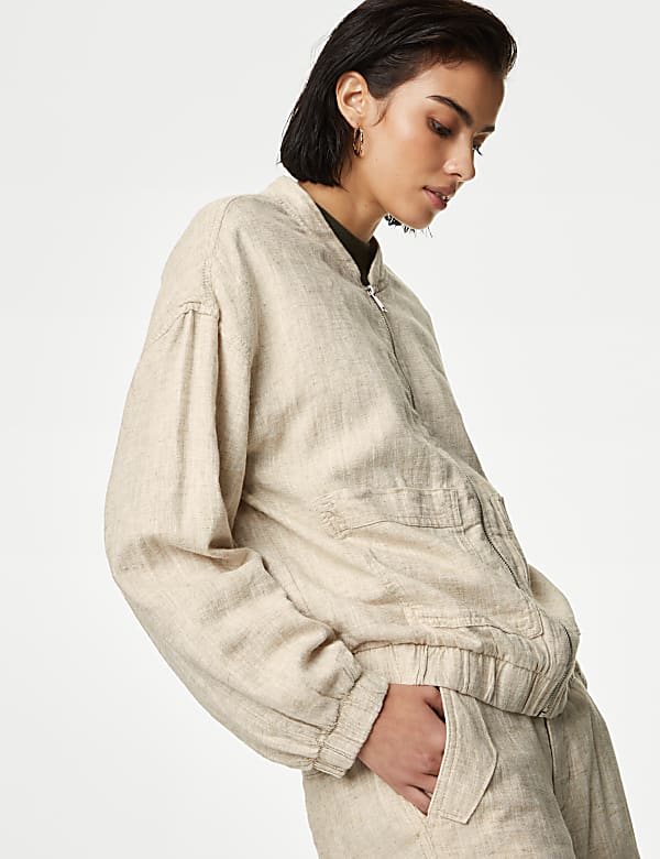 Linen Rich Bomber Jacket