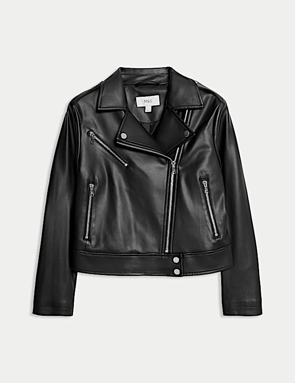Petite Faux Leather Biker Jacket - UA