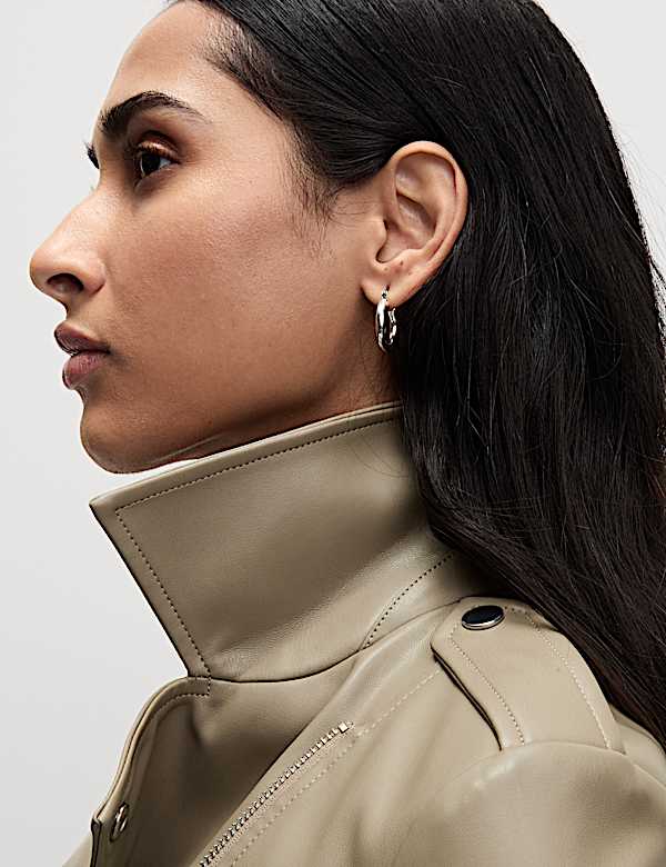 Petite Faux Leather Biker Jacket - MX