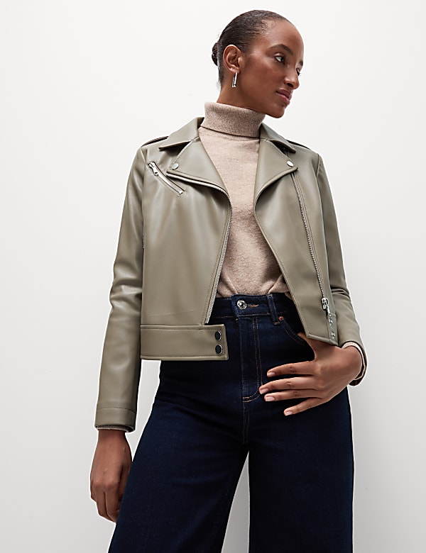 Faux Leather Biker Jacket