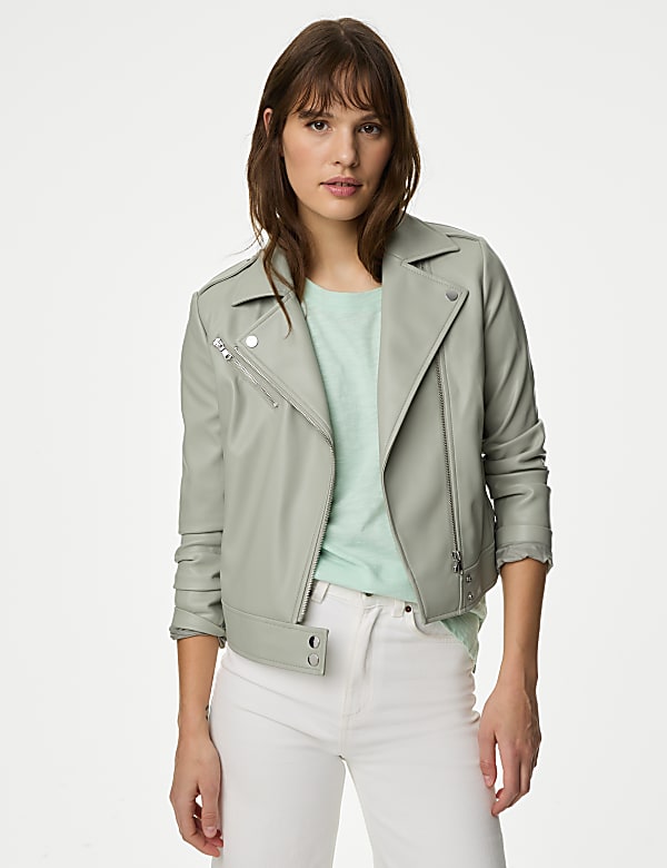 Faux Leather Biker Jacket