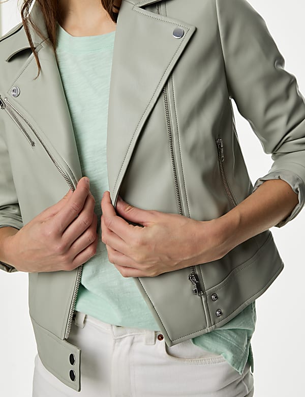 Faux Leather Biker Jacket
