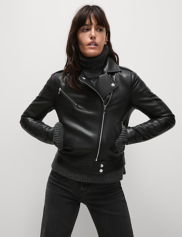 Faux Leather Biker Jacket