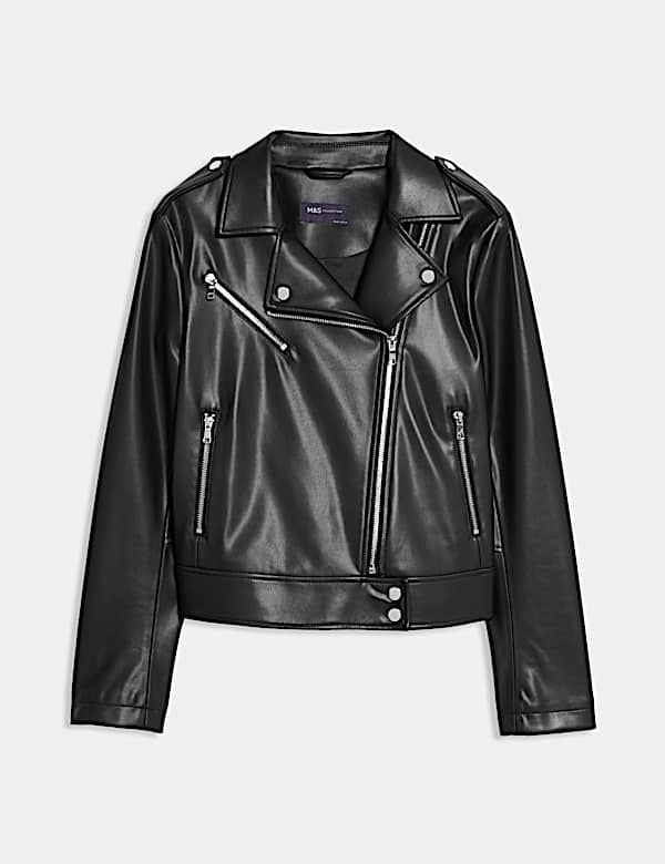 Faux Leather Biker Jacket - JO