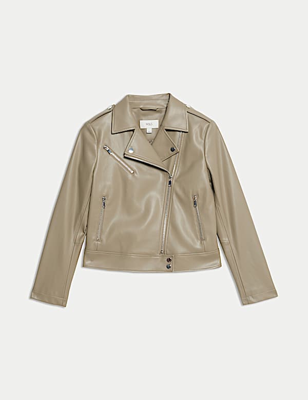Faux Leather Biker Jacket - SE