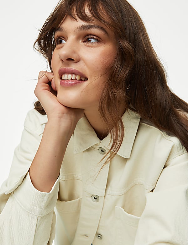 Pure Cotton Denim Relaxed Shacket
