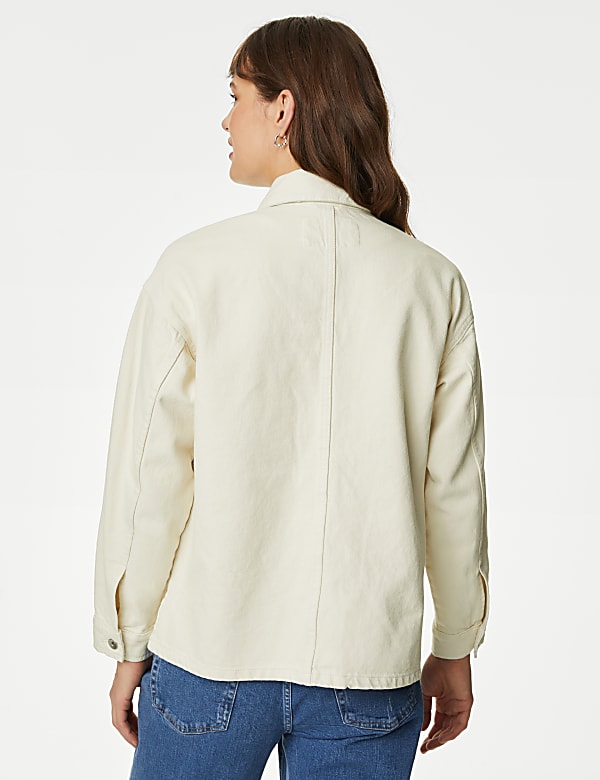 Pure Cotton Denim Relaxed Shacket