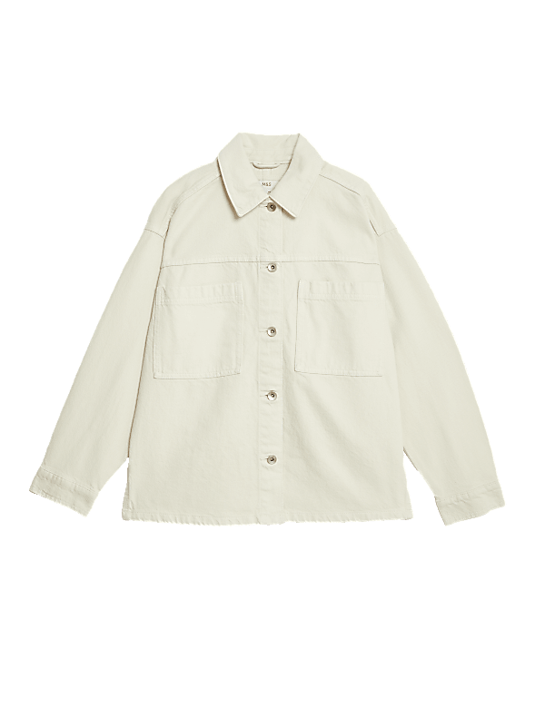 Pure Cotton Denim Relaxed Shacket