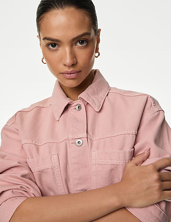 Pure Cotton Denim Relaxed Shacket