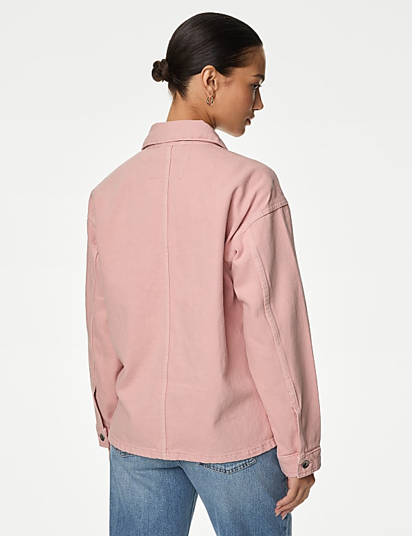 Pure Cotton Denim Relaxed Shacket
