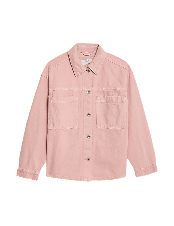 Pure Cotton Denim Relaxed Shacket