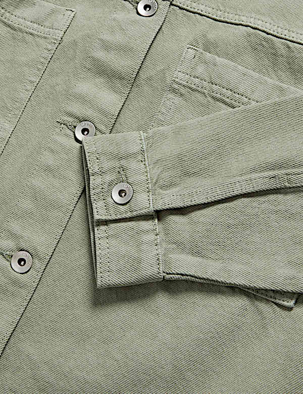 Pure Cotton Denim Relaxed Shacket
