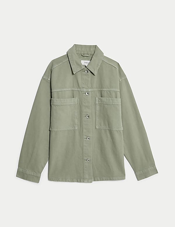 Pure Cotton Denim Relaxed Shacket - SE