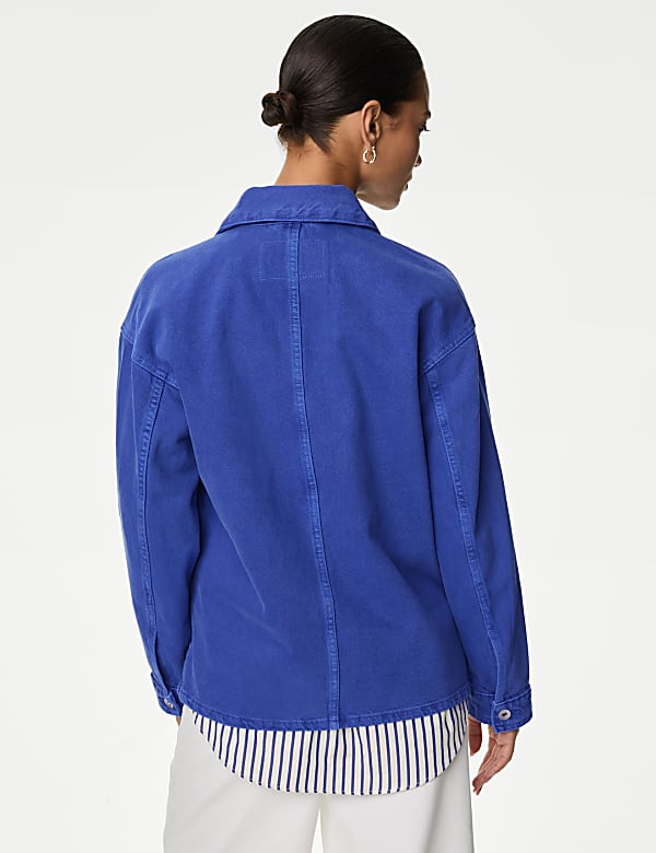 Pure Cotton Denim Relaxed Shacket