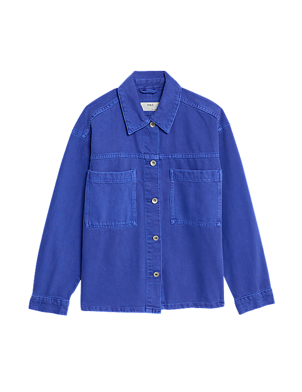 Pure Cotton Denim Relaxed Shacket