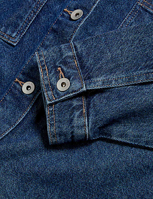 Pure Cotton Denim Relaxed Shacket