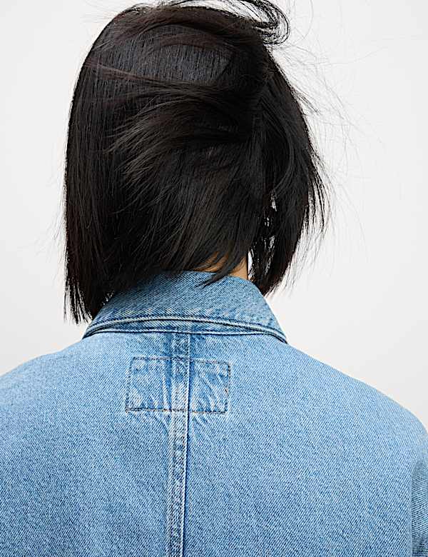 Pure Cotton Denim Relaxed Shacket