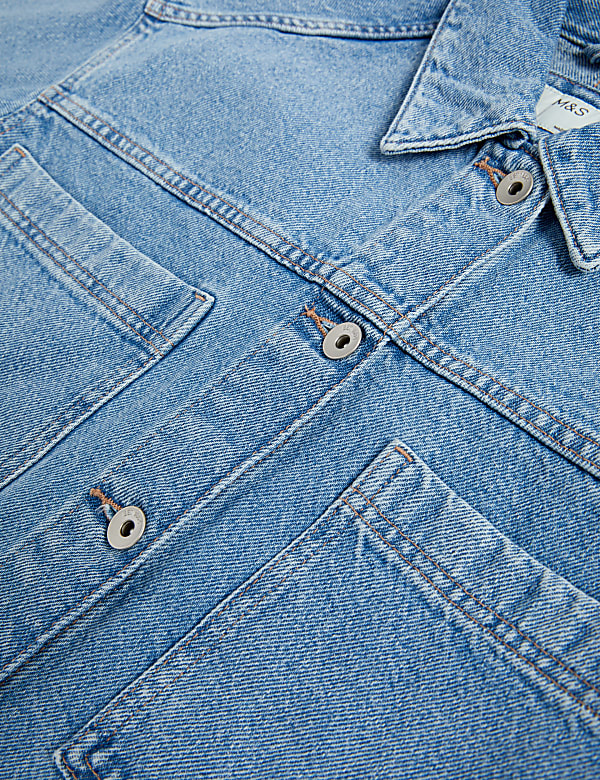 Pure Cotton Denim Relaxed Shacket