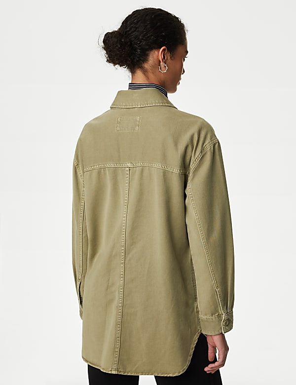 Cotton Rich Denim Longline Overshirt - KG