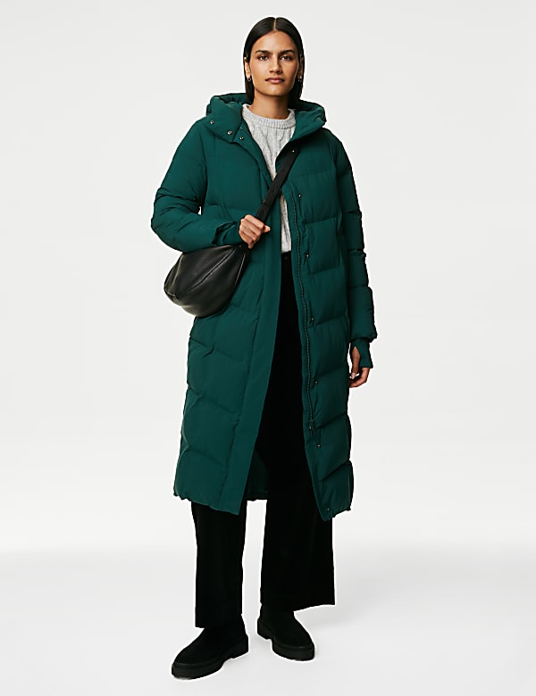 Thermowarmth™ Hooded Longline Duvet Coat | DARK BOTTLE | Coats 